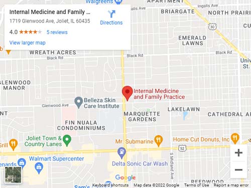 Directions to Internal Medicine and Family Practice in Joliet, IL