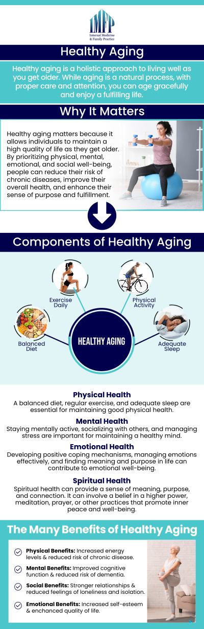 Healthy aging is essential for maintaining vitality, preventing chronic diseases, and enhancing quality of life. Dr. Wael Mctabi, at Internal Medicine and Family Practice in Joliet, IL, provides personalized care and wellness strategies to help individuals age gracefully and maintain their overall health. For more information, contact us or book an appointment online today! We are conveniently located at 1719 Glenwood Ave Joliet, IL 60435.