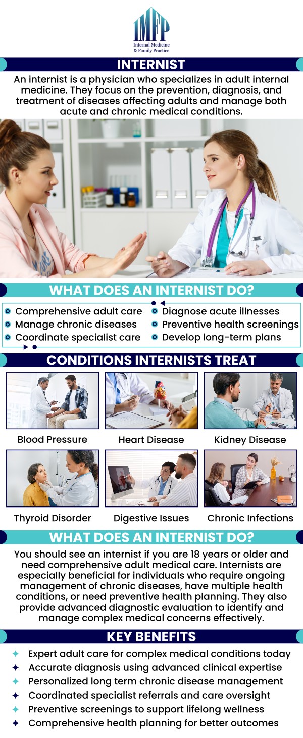 If you are looking for an internist, then contact Internal Medicine and Family Practice, where our kind and expert internists will provide you with long-term and comprehensive care. For more information, contact us or book an appointment online today! We are conveniently located at 1719 Glenwood Ave Joliet, IL 60435.