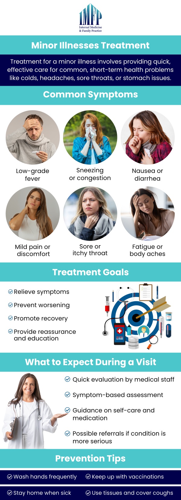 Common questions asked by patients: What are the common symptoms of minor illnesses? How are minor illnesses diagnosed and treated? What types of minor illnesses can be treated at an internal medicine and family practice? How can you prevent the spread of minor illnesses? For more information, book an appointment online or contact us. We are located at 1719 Glenwood Ave Joliet, IL 60435. We serve patients from Joliet IL, Plainfield IL, Lockport IL, Channahon IL, Romeoville IL, Manhattan IL and surrounding areas.